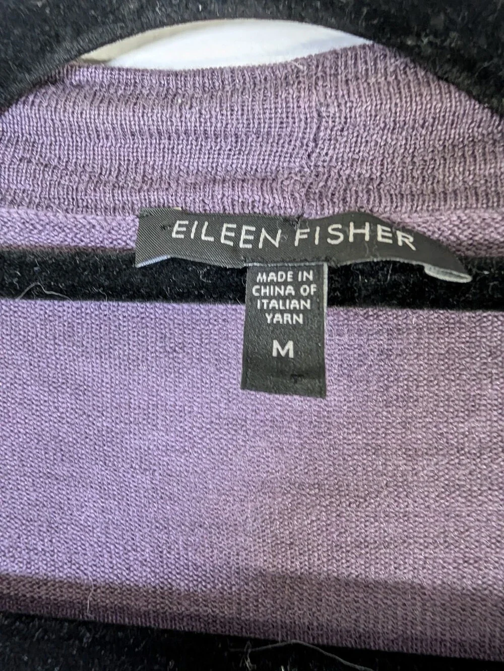 Eileen Fisher Merino Wool Open Cardigan Purple Lavender M Quiet Luxury - Picture 4 of 7
